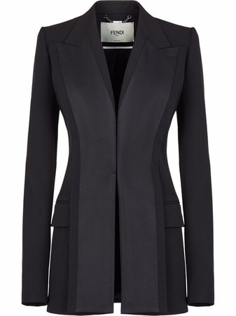 Shop Fendi long-sleeve tuxedo jacket with Express Delivery - FARFETCH