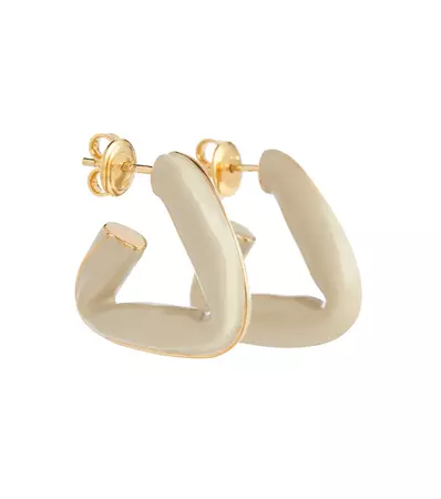 Bottega Veneta - Fold gold-plated and enamel hoop earrings | Mytheresa