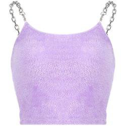 Purple Fur Crop Top Cropped Belly Shirt Fuzzy Furry | DDLG Playground – Kawaii Babe