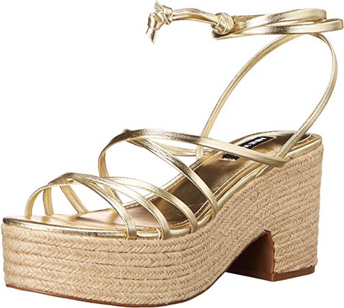 Amazon.com | Nine West Women's RIPLEE Heeled Sandal, Gold, 8 | Pumps