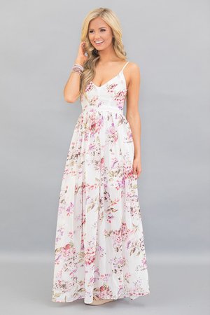 Heaven On Earth Maxi Dress Ivory - The Pink Lily