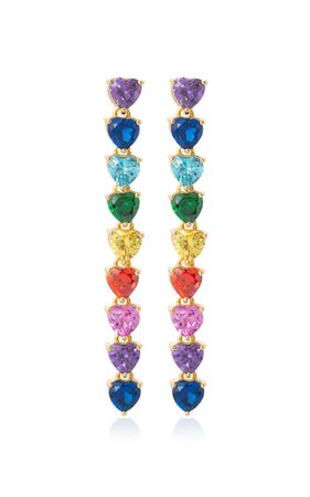 Heart Long 14k Gold-Plated Earrings By Judith Leiber | Moda Operandi
