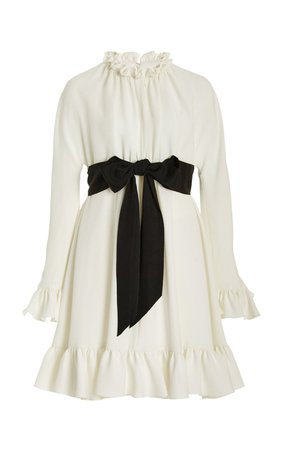 Bow-Detailed Ruffled Mini Dress By Carolina Herrera | Moda Operandi