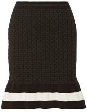 Metallic Jacquard-knit Mini Skirt