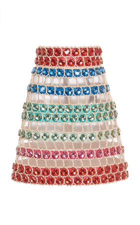 Dolce & Gabbana Crystal-Embellished Net Skirt Size: 36
