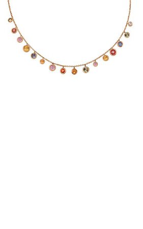18k Pink Gold Rainbow Sapphire Necklace By Mimia Leblanc | Moda Operandi