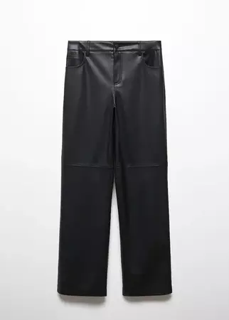 Leather effect high waist pant - Women | Mango USA