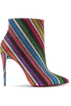 Christian Louboutin | So Kate 100 striped glittered leather ankle boots | NET-A-PORTER.COM