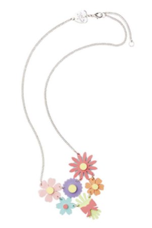 pastel flower bouquet statement necklace