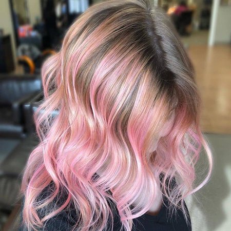 Blonde, Brown & Pink Ombre Hair