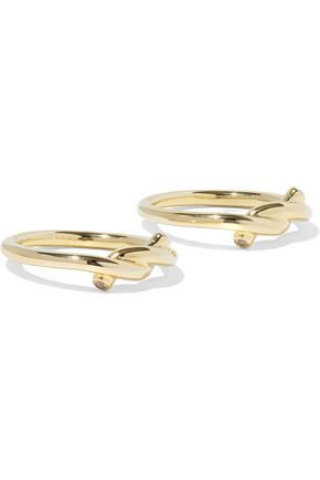 Set of two gold-tone crystal rings | ELIZABETH AND JAMES | Sale up to 70% off | THE OUTNET
