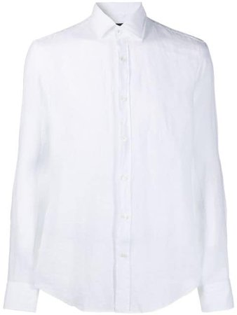 BOSS Pointed Collar Linen Shirt - Farfetch