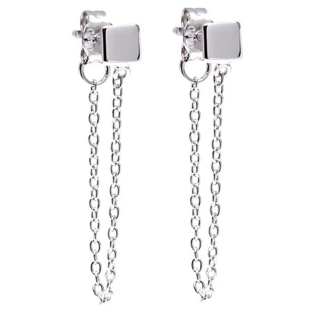 silver square earrings - Google Search