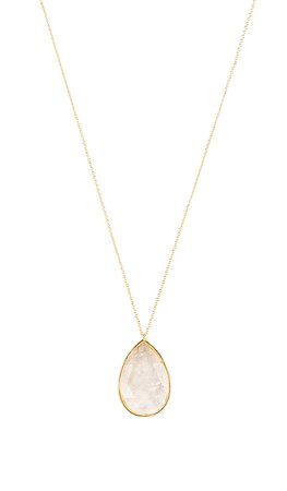 gorjana Olivia Pendant Necklace in Crystal Quartz & Gold | REVOLVE