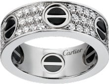 CRB4207600 - LOVE ring, diamond-paved, ceramic - White gold, ceramic, diamonds - Cartier