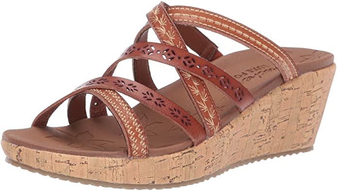 Amazon.com | Skechers Women's Slide Wedge Sandal | Sandals