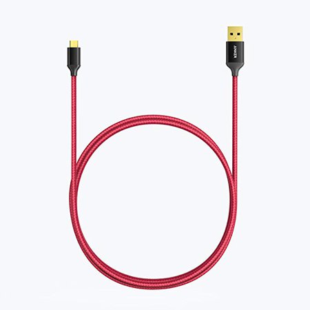Anker [Lot de 2] Câbles mcro USB en Nylon tressé Anti-emmêlement avec connecteurs plaqué Or, pour téléphones Android, Samsung, HTC, Nokia, Sony et Autres [180 cm, Rouge]: Amazon.fr: High-tech