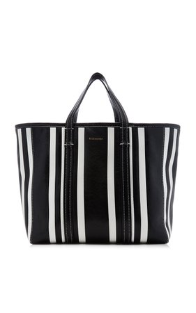 Neo Bazar Striped Leather Tote Bag By Balenciaga | Moda Operandi
