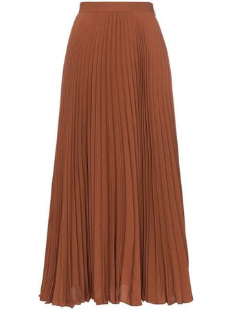 Valentino high-waisted Pleated Silk Midi Skirt