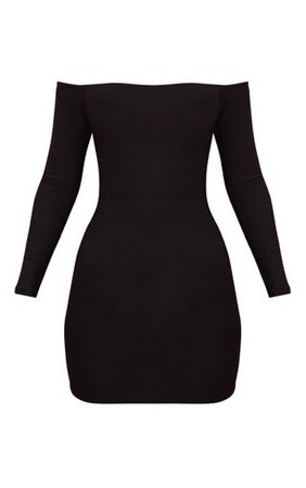Black Bardot Bodycon Dress | Dresses | PrettyLittleThing