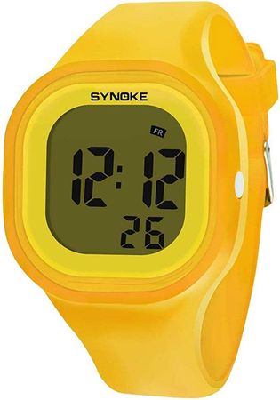 Amazon.com: Gosasa Male and Female Digital Sports Watches LED Electron 50m Waterproof Luminous Silicone Watch (Yellow) : Clothing, Shoes & Jewelry