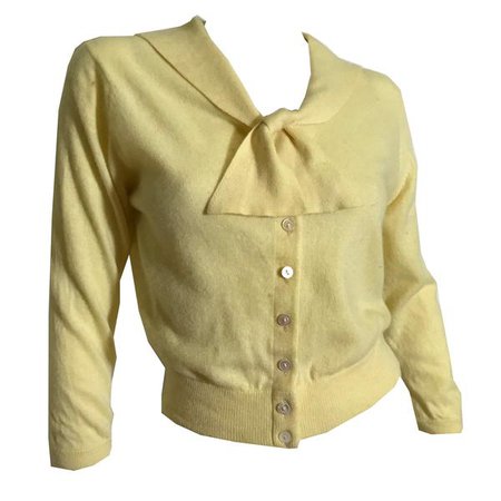 Softest Yellow Bow Tied Cashmere Sweater circa 1950s – Dorothea's Closet Vintage