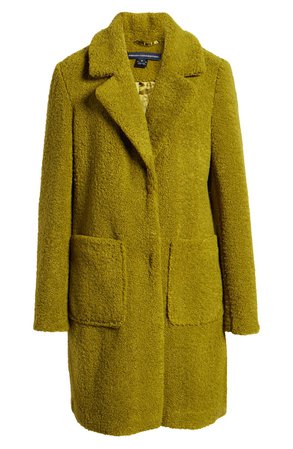 French Connection Notch Collar Faux Shearling Coat | Nordstrom