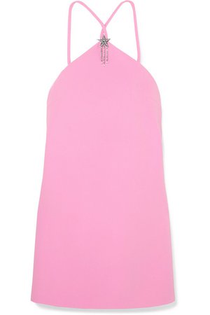 Miu Miu | Embellished halterneck cady mini dress | NET-A-PORTER.COM