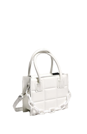 white quilted bag