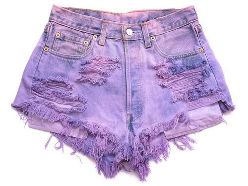 Distressed High-Waisted Purple Shorts from ShopWunderlust on Storenvy