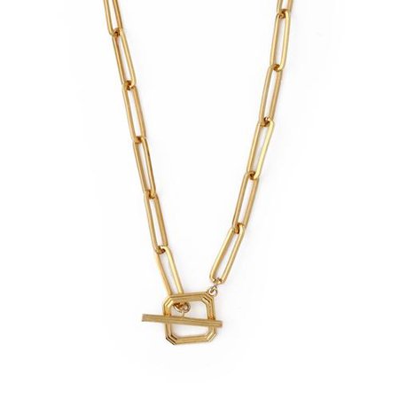 Linear Square T-Bar Necklace