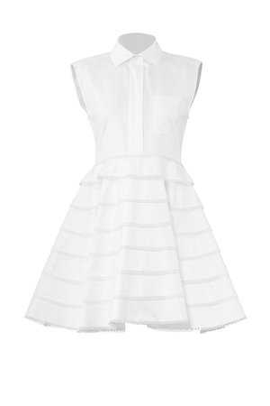 White Crochet Shirtdress by Carven for $130 | Rent the Runway