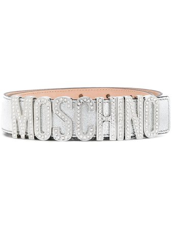 Moschino Embellished Logo Plaque Belt - Farfetch