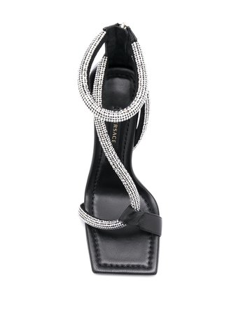 Versace crystal embellished sandals black & white DST529PDNS8 - Farfetch