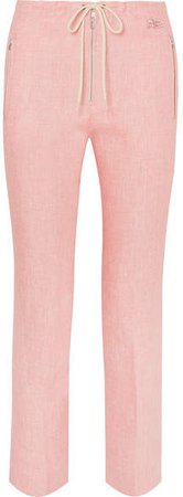 Linen Straight-leg Pants - Pink