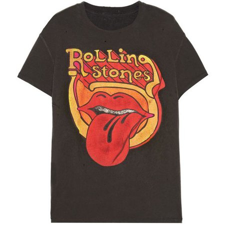 MadeWorn Rolling Stones distressed printed cotton-jersey T-shirt