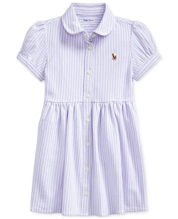Polo Ralph Lauren Baby Girls Striped Knit Oxford Dress & Reviews - All Girls' Dresses - Kids - Macy's