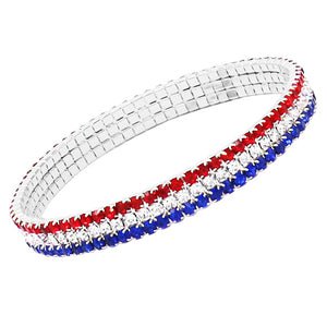 Red White and Blue Patriotic 7.5mm Crystal Statement Stretch Rhineston – Rosemarie's Religious Gifts