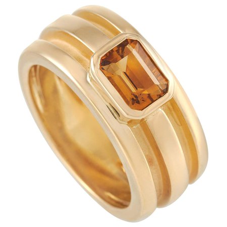Tiffany and Co. 18 Karat Yellow Gold Citrine Ring For Sale at 1stDibs
