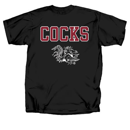 USC 2 Color Cocks Arch Short Sleeve T-Shirt in Black/Garnet | Palmetto Moon