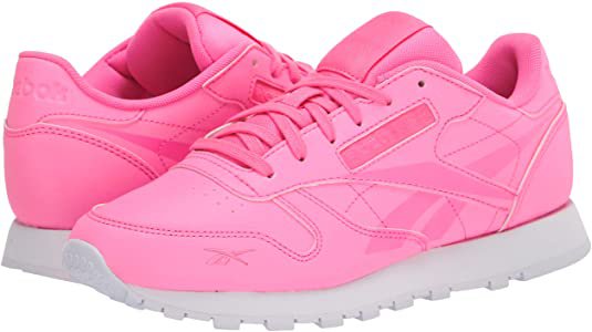 Amazon.com: Reebok womens Classic Leather Sneaker, Electro Pink/White, 8 US: Shoes