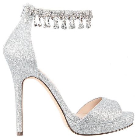 silver bell high heel shoes