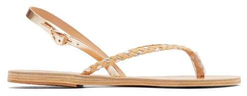 Iridia Braided Slingback Sandals - Womens - Beige Gold