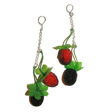 Huge Berry Earrings Raspberry Blackberry Berries Earring | Etsy Sweden