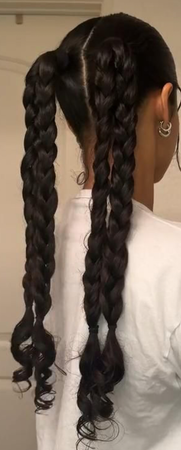 curly hair pigtails braids