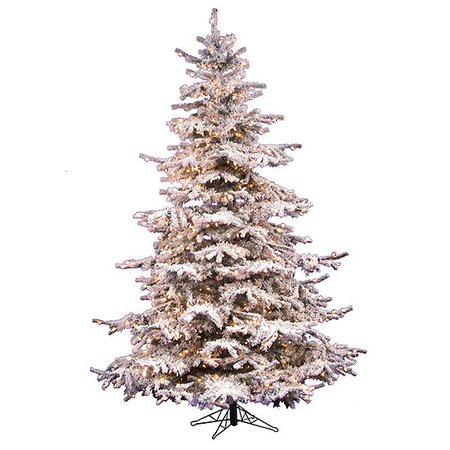 Vickerman 7.5' Flocked Sierra Fir Artificial Christmas Tree with 750 Warm White LED Lights