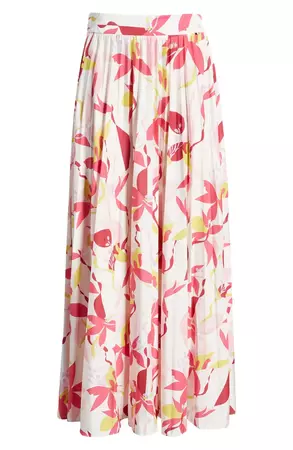 BOSS Erikes Pleated Floral A-Line Skirt | Nordstrom