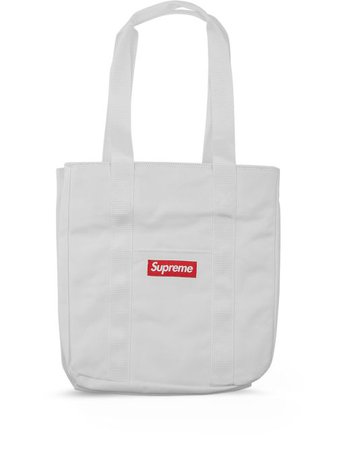Supreme logo canvas tote bag white SU9319 - Farfetch