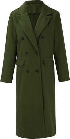 Amazon.com: QWENTMTNTY Women's Wool Trench Coats Long Classic Winter Lapel Collar Belted Pea Coats Fashion Loose Wool Peacoat Jackets : Sports & Outdoors