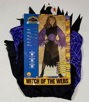 RUBIES GIRLS SIZE 8-10 NWT WITCH OF THE WEBS HALLOWEEN COSTUME AGE 5-7 NEW NIP